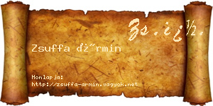 Zsuffa Ármin névjegykártya